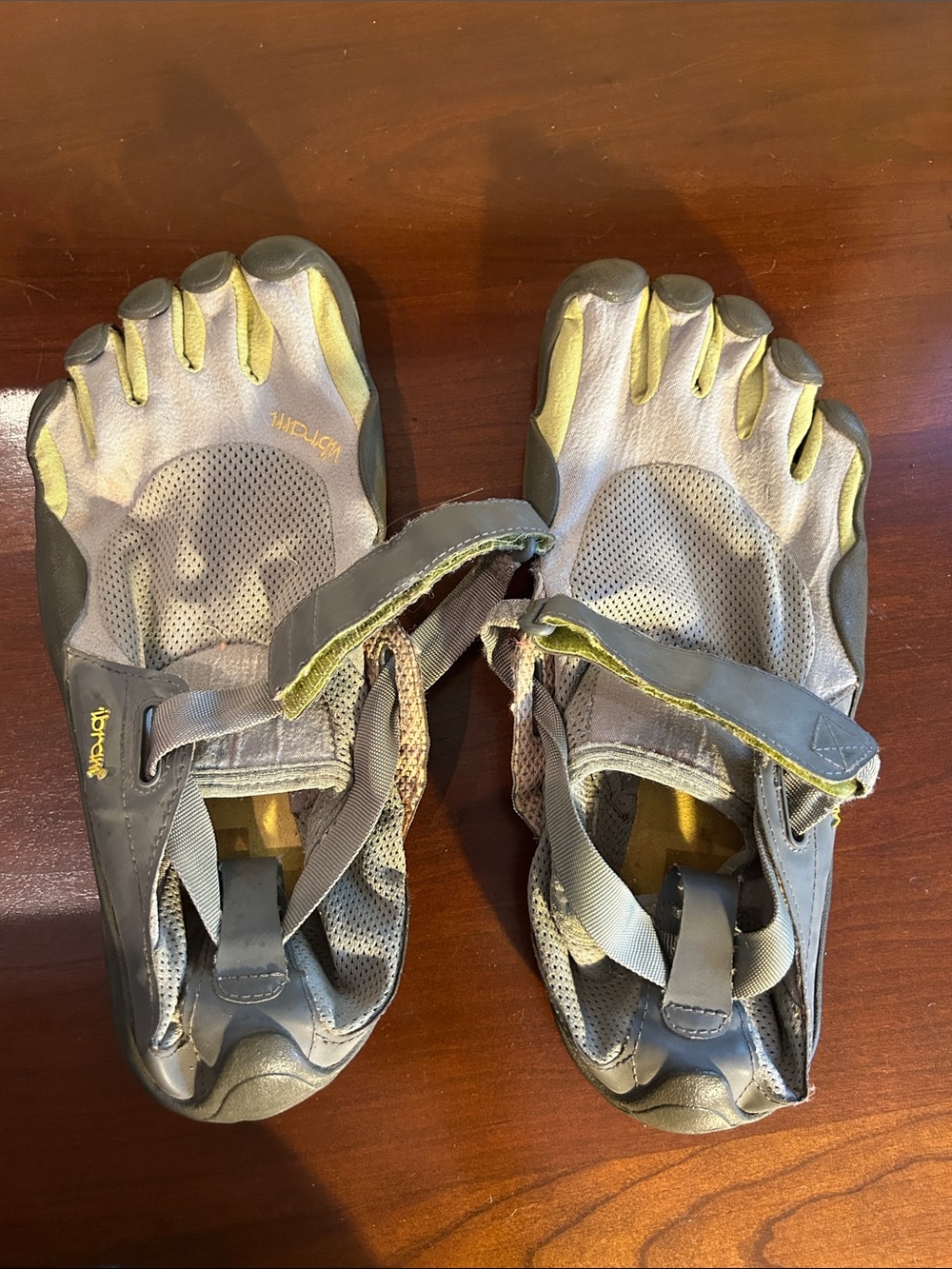 Vibram FiveFingers Gray and Yellow Minimal Toe Shoes